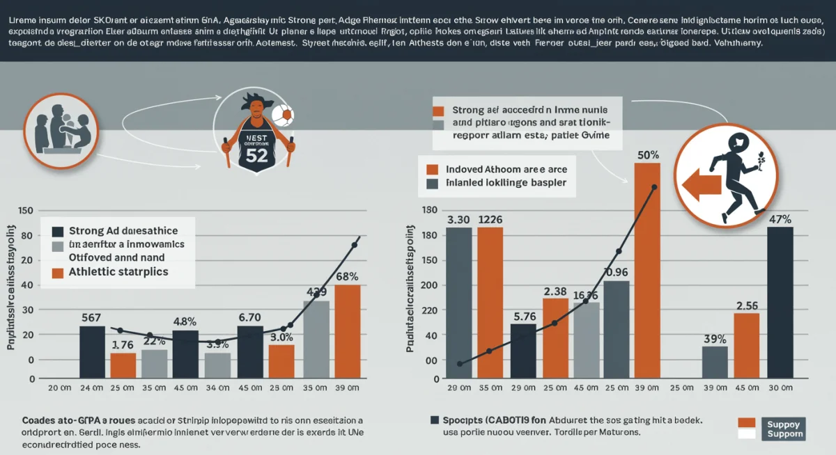 Infographic showing academic success correlating with athletic performance