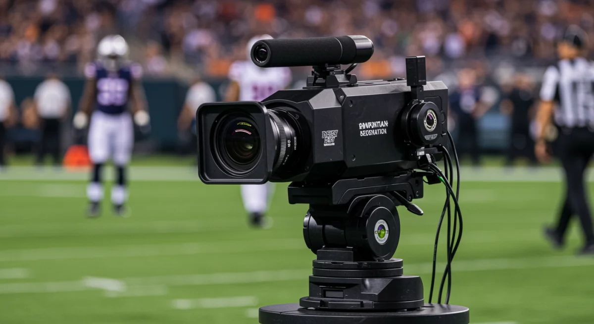 AI-powered camera system capturing NFL game action in ultra-high definition.