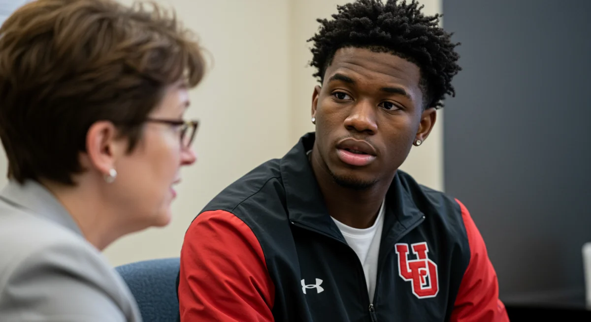 College athlete receiving personalized academic advising