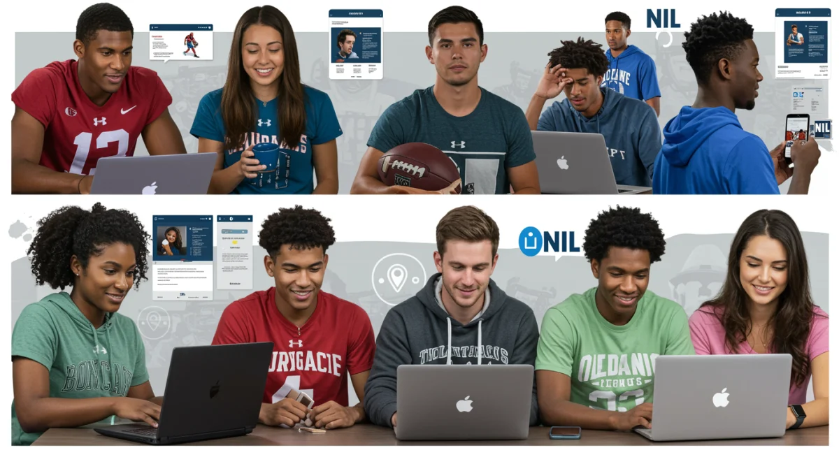 College athletes managing their personal brand and digital NIL opportunities
