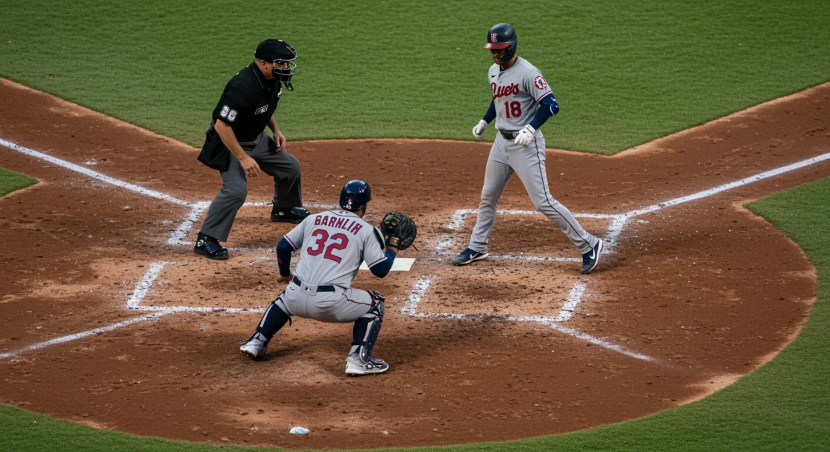 Critical play at home plate during a tense MLB rivalry game.