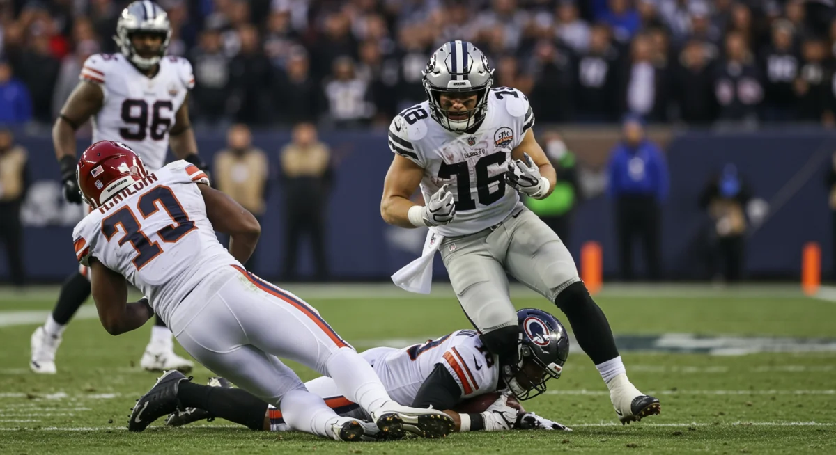 Defensive lineman making game-winning sack in NFL playoffs