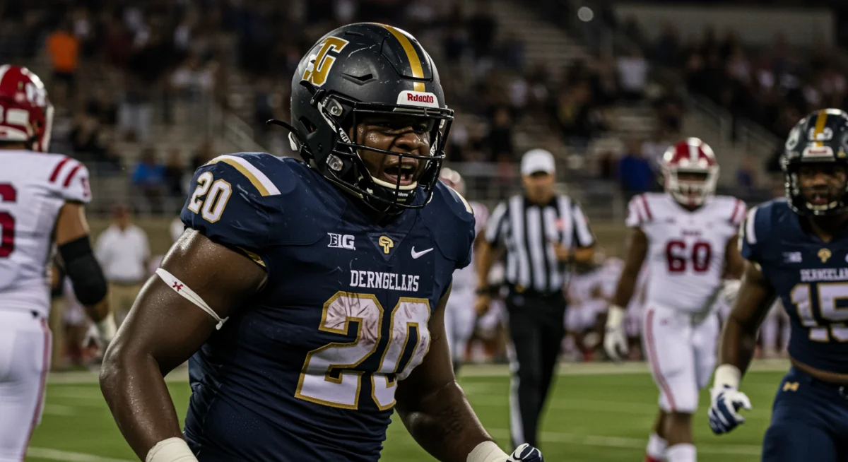 Defensive lineman celebrating a game-changing sack in NFL Week 10
