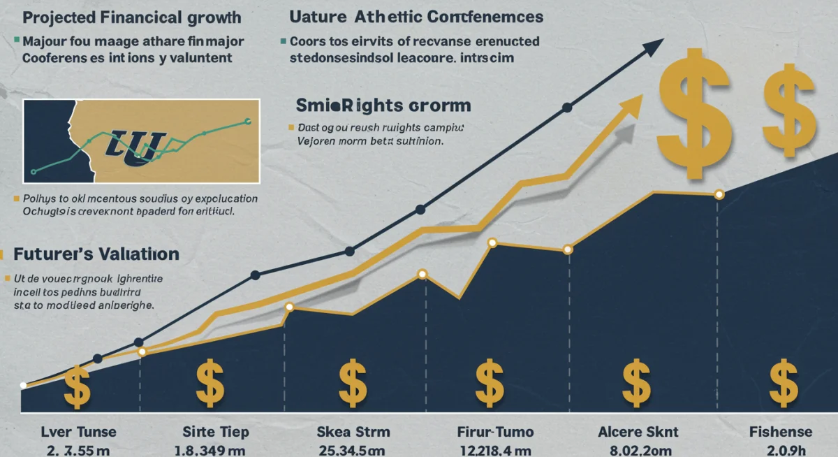 Projected financial growth and media rights for college athletic conferences by 2030