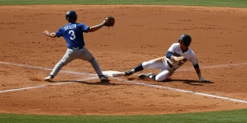 Dynamic MLB infielders executing a flawless double play