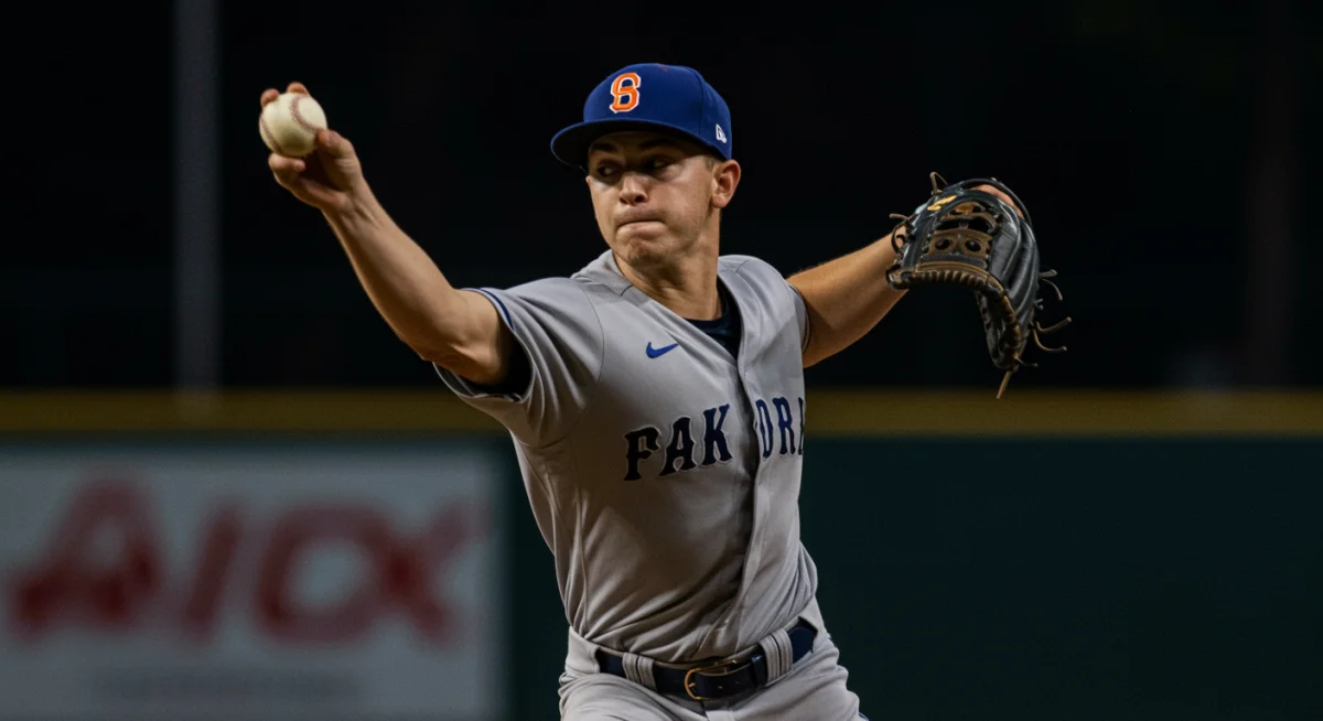 MLB pitcher delivering a high-stakes pitch during a tense game moment