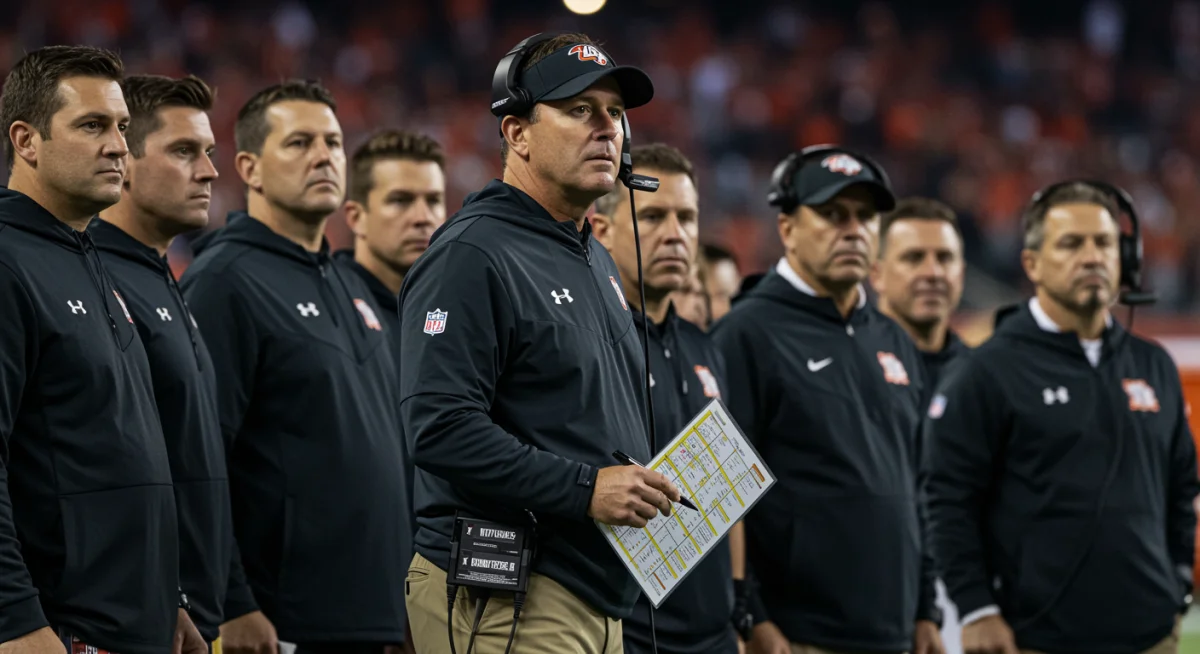 NFL coach strategizing during final game moments