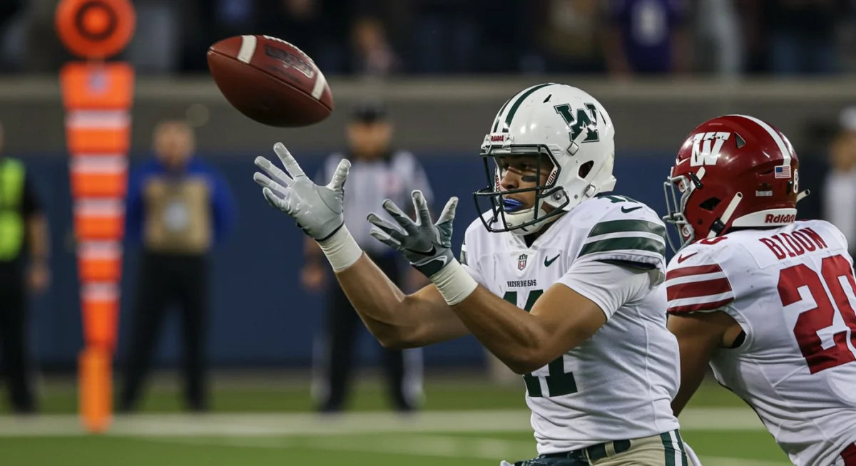 NFL special teams player making a crucial punt block during a 2024 game.