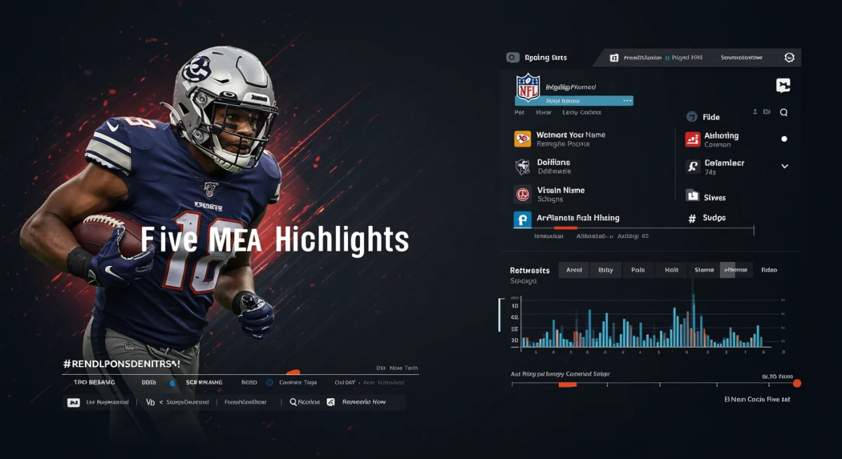 Social media metrics and trending hashtags for NFL viral highlights.