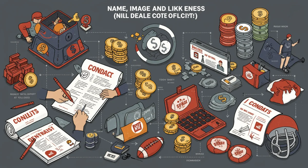 Graphic depicting college athlete NIL deals and opportunities