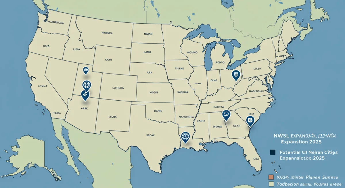 Map of NWSL team locations and future expansion cities