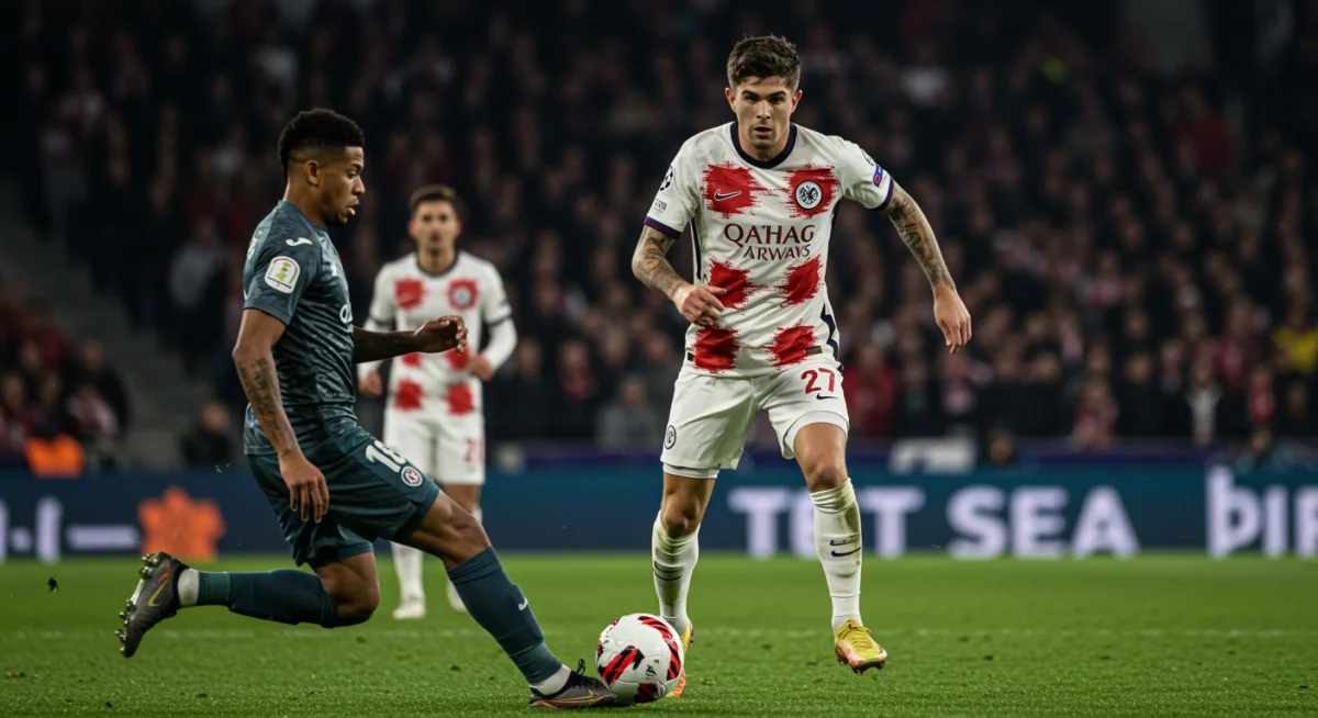 Christian Pulisic dribbling for AC Milan in a Serie A match.
