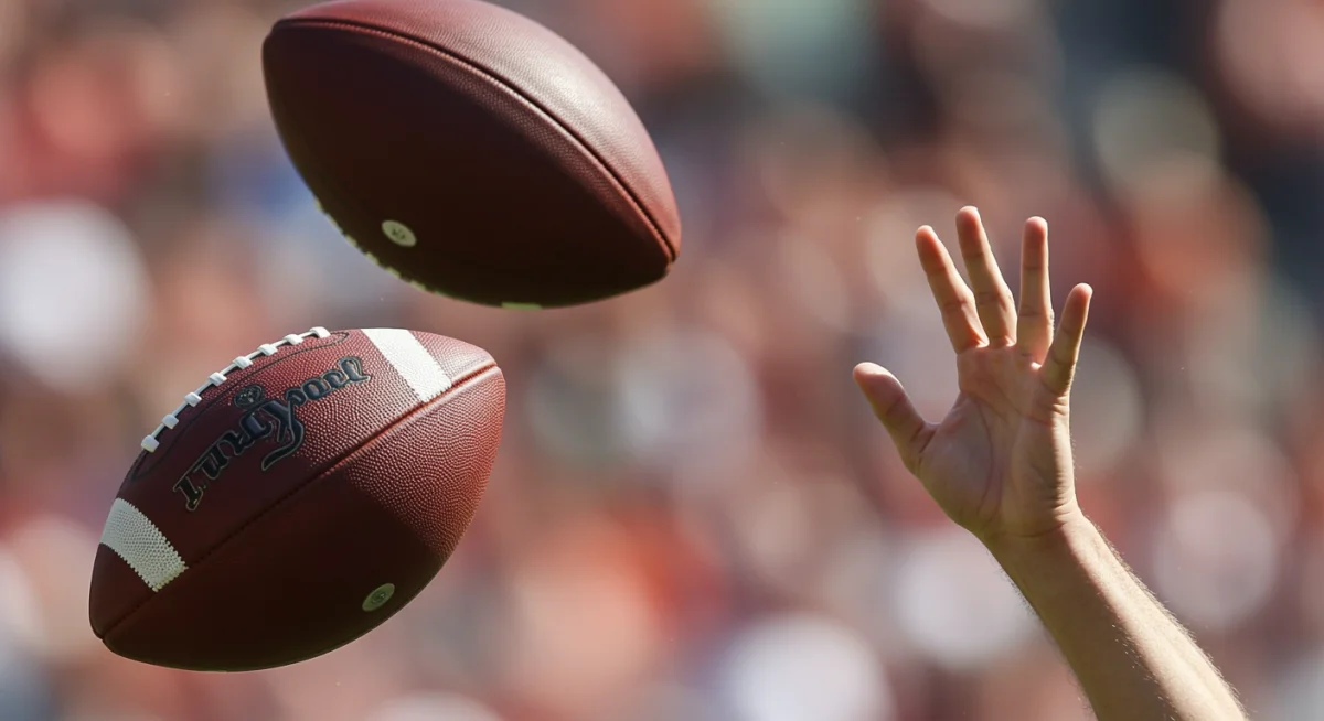 Precision quarterback throw, showcasing perfect spiral and release technique in NFL Week 12.