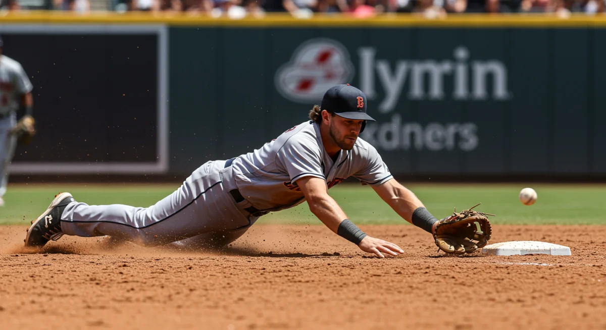 Shortstop diving stop initiating double play