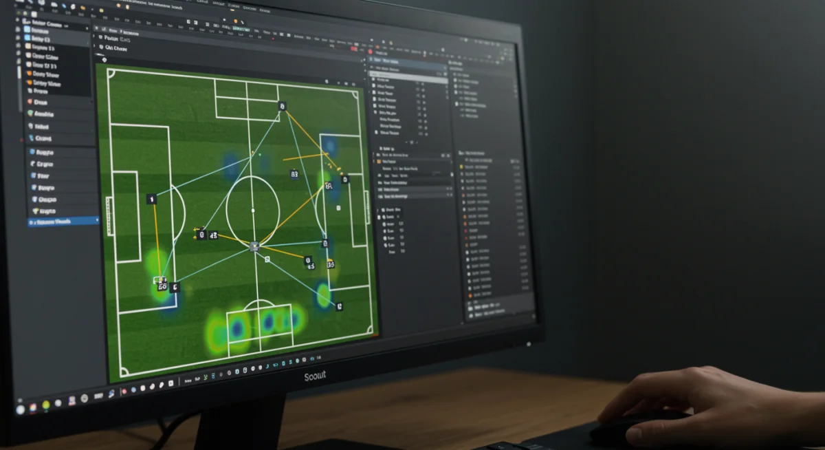 Advanced soccer analytics software on a computer screen