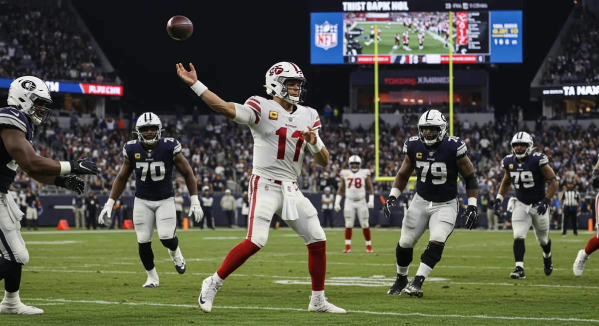 Quarterback throwing during 2026 NFL preseason game with AR stats