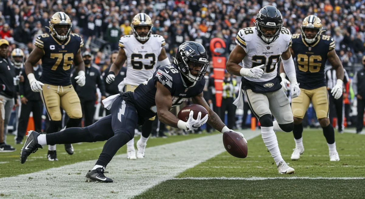 Cornerback secures a crucial interception in the end zone