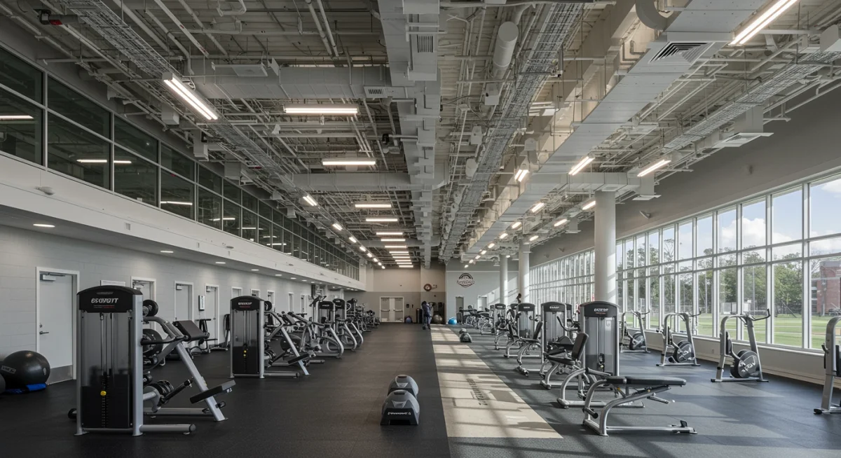 High-tech indoor athletic training center