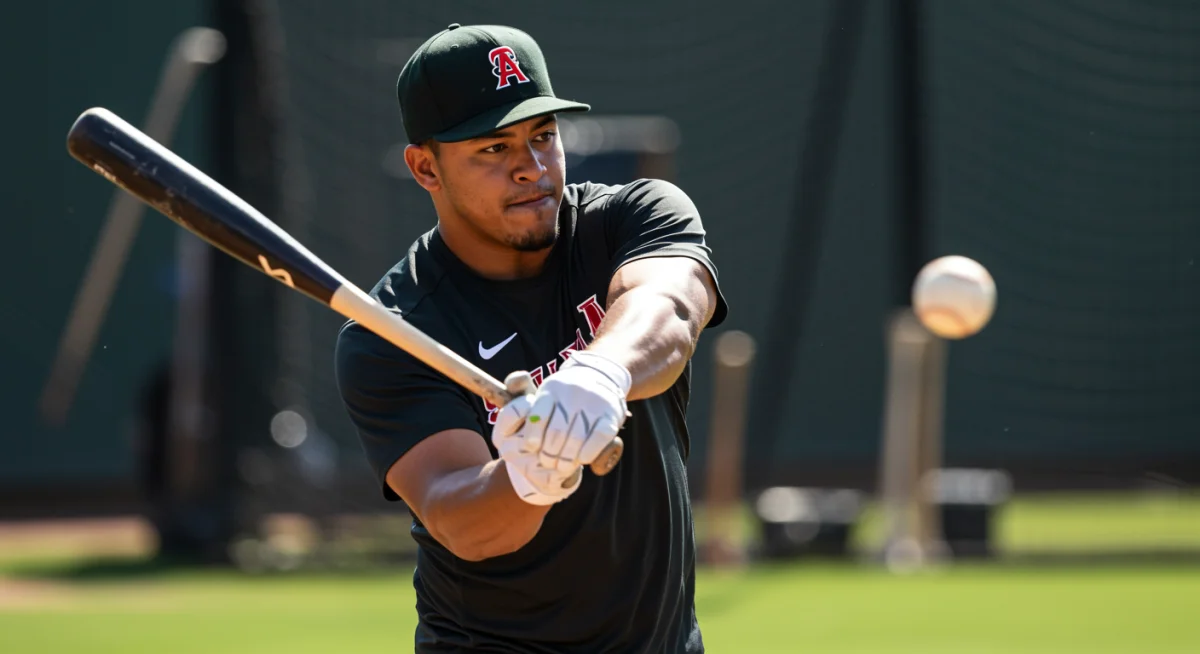 Baseball player in batting practice during 2026 MLB Spring Training