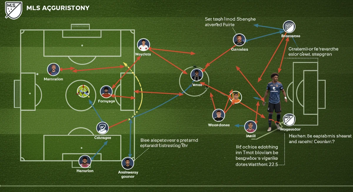 Tactical infographic showing new player integration into MLS team formations
