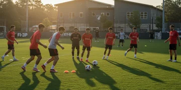 MLS Youth Academies: Fueling USMNT's Future Success Young soccer players training at an MLS youth academy, showcasing dedication and skill development for future success.