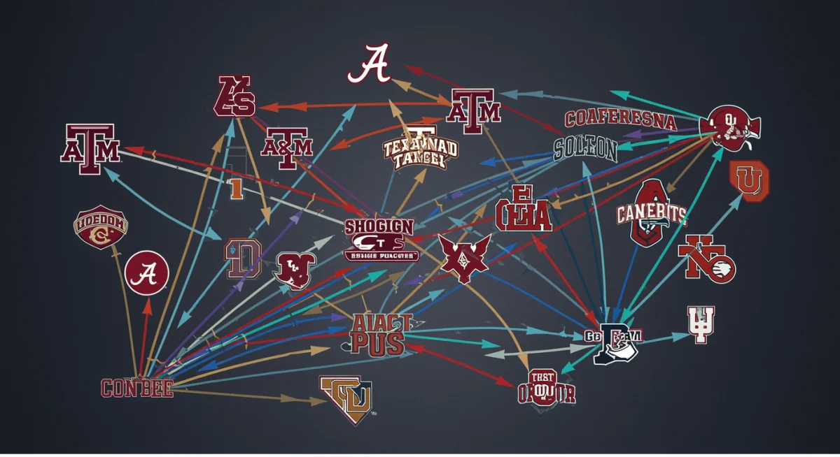 Infographic showing player movement in NCAA transfer portal