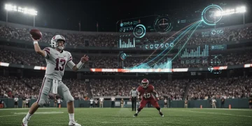 Advanced NFL analytics predicting a quarterback's throw for a viral highlight.