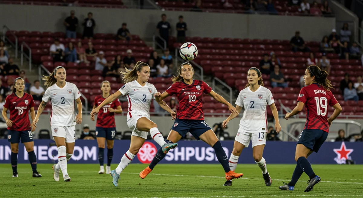 Dynamic NWSL soccer match, competitive play, growing league popularity