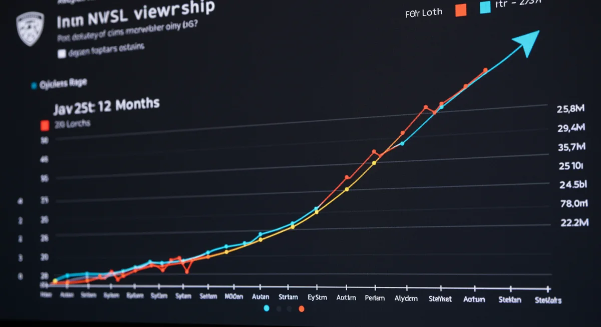 Chart showing 25% NWSL viewership growth over 12 months