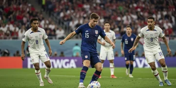 USMNT players in action during a match, symbolizing their preparation for the 2026 World Cup.