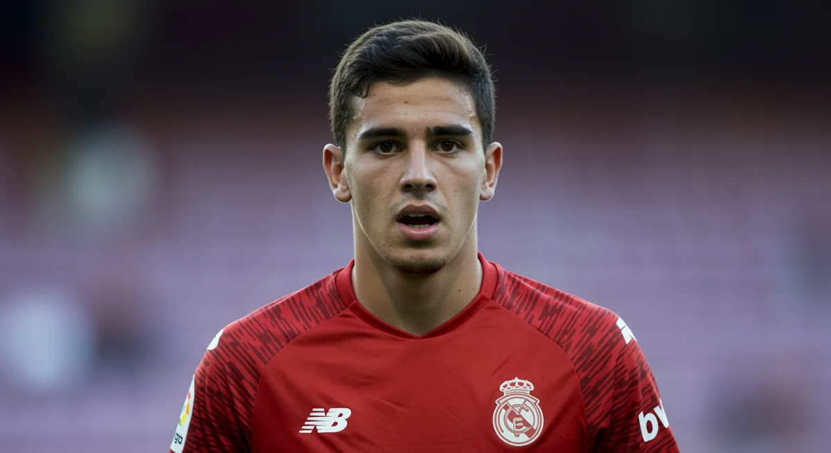 Determined young La Liga player portrait