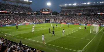 MLS team in 4-3-3 formation on field during a 2026 season match
